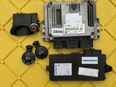 2010 MINI COOPER A/T ENGINE CONTROL MODULE CAS3 IMMOBILIZER KEY SET 7 601 759