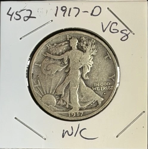 1917-D VG+ Walking Liberty Half Not Common