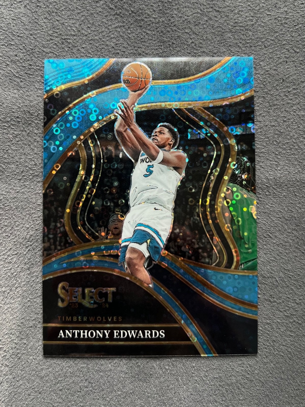 2023-24 Panini Select #237 Anthony Edwards Light Blue Disco Prizm /99