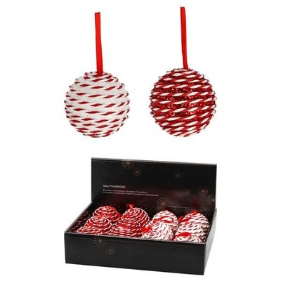 2 St Christbaumkugeln  - Styropor rot - weiß Weihnachtskugeln,  - Farbwahl
