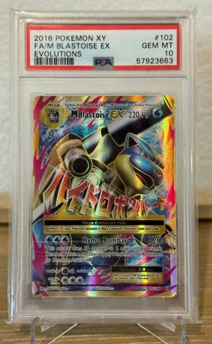 New Listing2016 Pokemon TCG XY Evolutions M Blastoise EX 102/108 Full Art Holo EN PSA 10