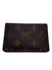 LOUIS VUITTON Card Case Organizer De Poche Monogram Canvas Leather BRW Mens