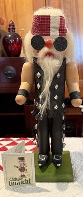 Vtg Ulbricht Bill The Biker America Nutcracker 16'' Harley Davidson Slogan Tattoo