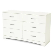 South Shore Maddox 6 Drawer Dresser in Pure White Finish