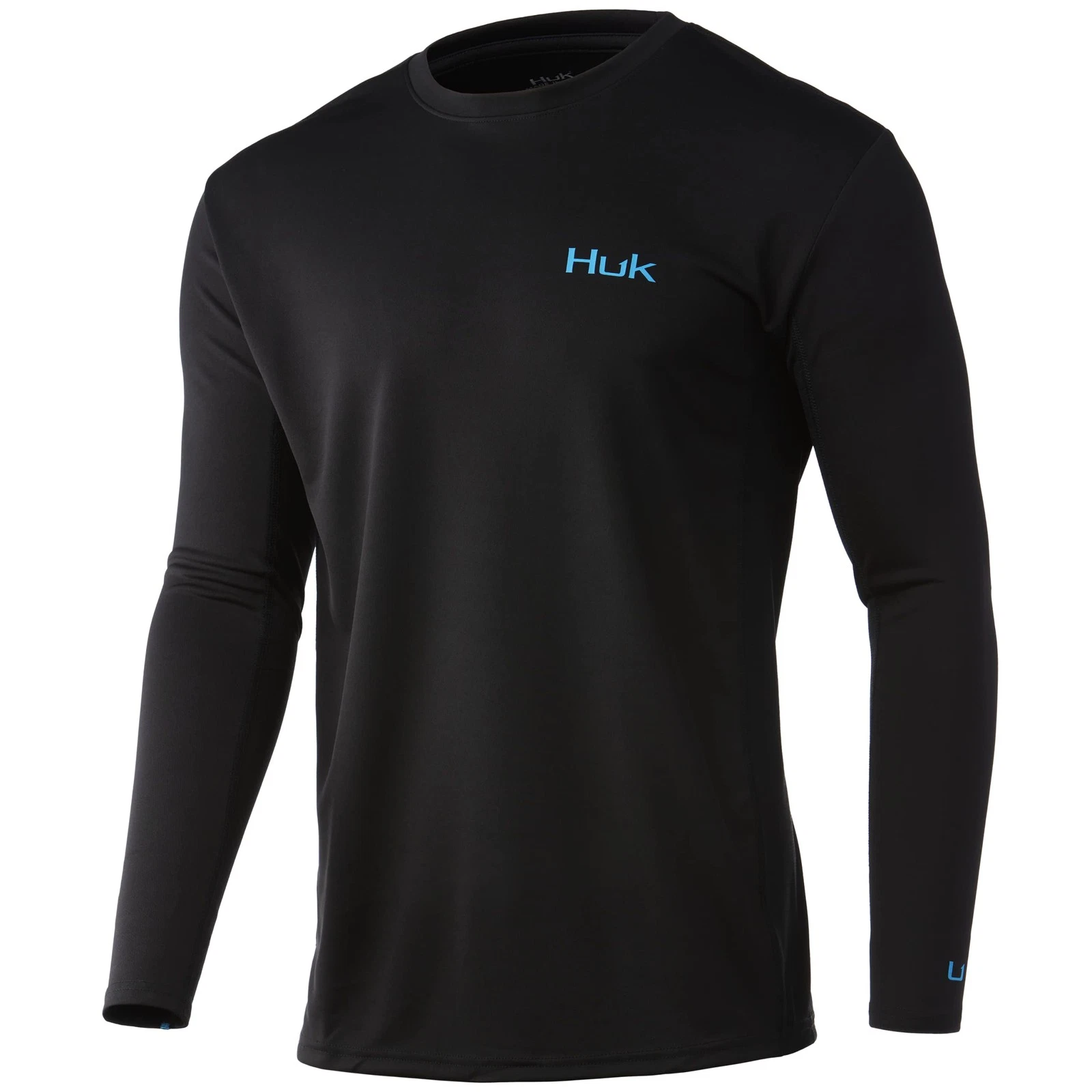 HUK Icon X Long Sleeve Fishing Shirt, UV Sun Protection, Men's Small, Black