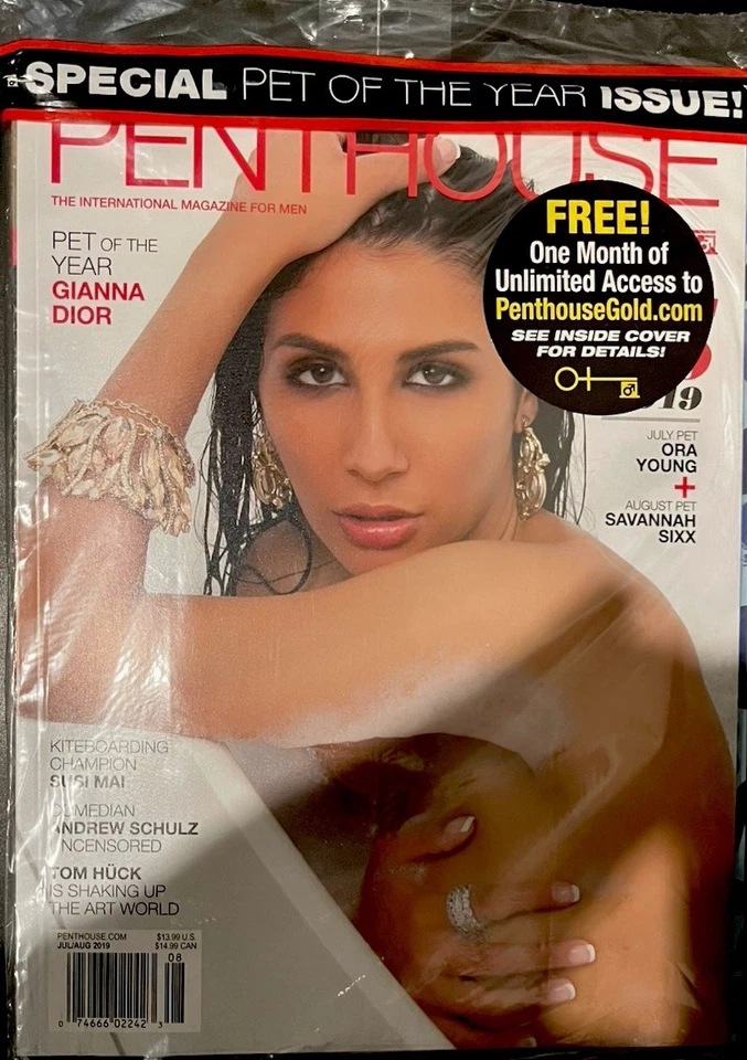 Penthouse Magazine. July/Aug 2019 Pet of Year Gianna Dior. Andrew Schulz. New! Foto 2 de 4