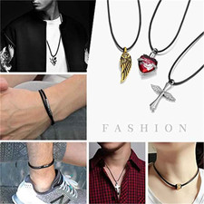 1/1.5/2/3mm Waterproof Braided Leather Chain Cord Rope Necklace w/ Steel Clasp