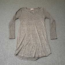 Bobbie Brooks Gray Above Knee Mini Dress Sweater Size M