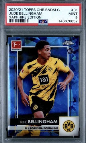 Jude Bellingham 2020-21 Topps Chrome Bundesliga #31 Sapphire Rookie RC PSA 9 🔥