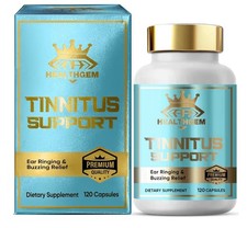 HEALTHGEM Tinnitus Relief for Ringing Ears Supplement Reduce Ear Noise 120 Caps