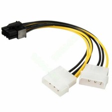 Dual 4 Pin Molex IDE to 8 Pin PCI Express Power Cable PCI-E Adapter