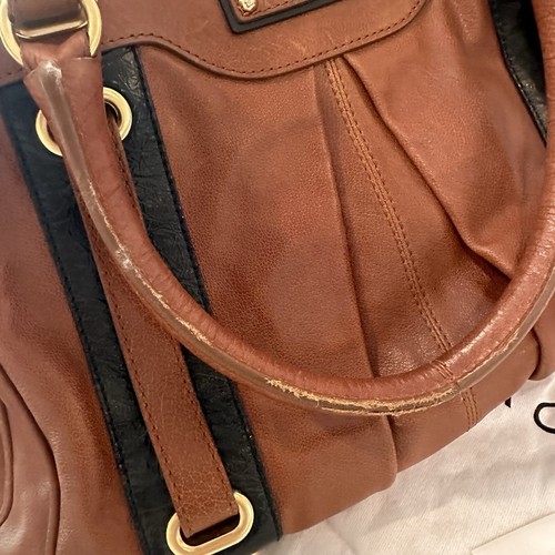 MARC JACOBS Leather Hudson Tote Bag Handbag Top Handle Chestnut Shoulder - Picture 21 of 23