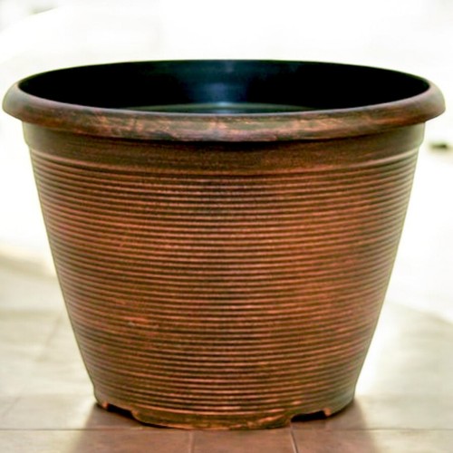 27.8 Litres Round Copper Plastic Planter Stylish Flower Pot for Herbs & Plants - Picture 13 of 16