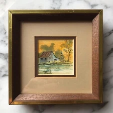 MARY ELIZABETH BROWN original WATERCOLOR PAINTING plein air DOLLHOUSE MINIATURE