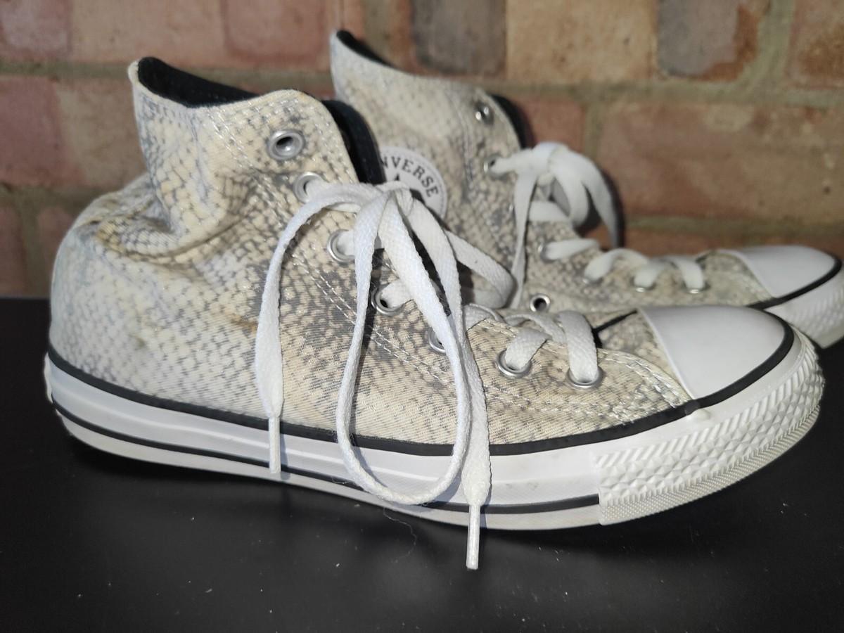 Chuck Taylor Snake Skin Pattern High Top Converse Sneakers Trainers UK Size 