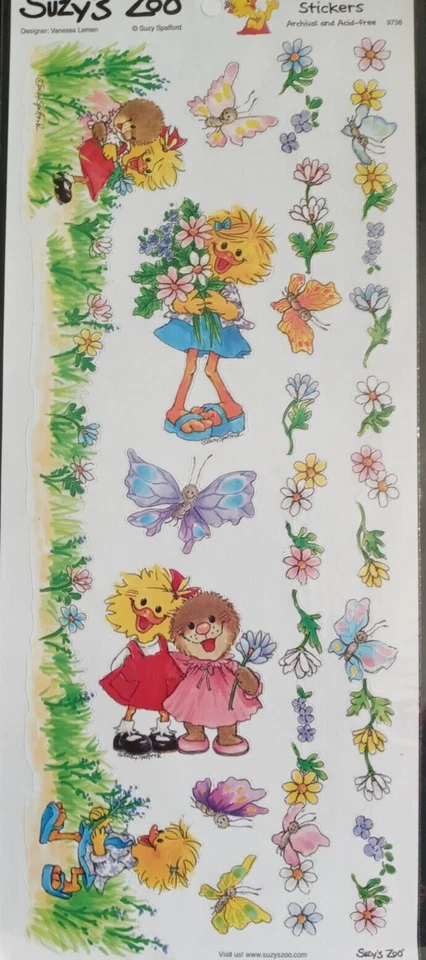 SUZY'S ZOO "BUTTERFLIES & FLOWERS/SPRINGTIME" SCRAPBOOK BORDER STICKER #9738