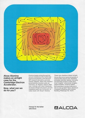 1968 Alcoa Alumina Print Ad ~ Cambridge Electron Accelerator ~ Joint Harvard MIT