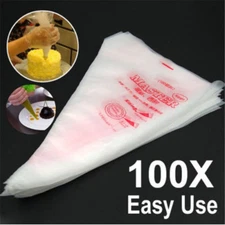 100PCS Tipless Piping Bag Icing Cake Master Cream Decorating Pastry Cookie Tool