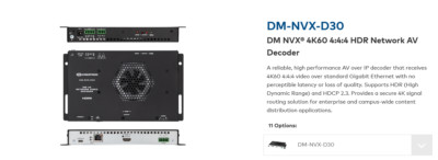 Crestron DM-NVX-D30  DM NVX  4K60 4:4:4 HDR Network AV Decoder Brand New N.O.B.