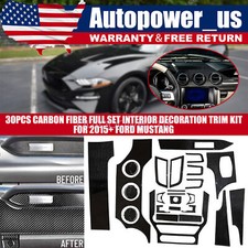 30pcs Carbon Fiber Full Set Interior Decoration Trim Kit For 2015 Ford Mustang