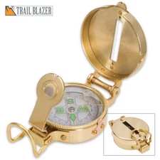 Trailblazer Heritage Lensatic Brass Compass Military Outdoor Camping Hiking