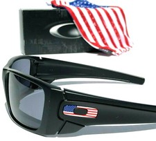 NEW Oakley SI FUEL CELL Matte BLACK USA FLAG Grey Tactical Sunglass 9096-38