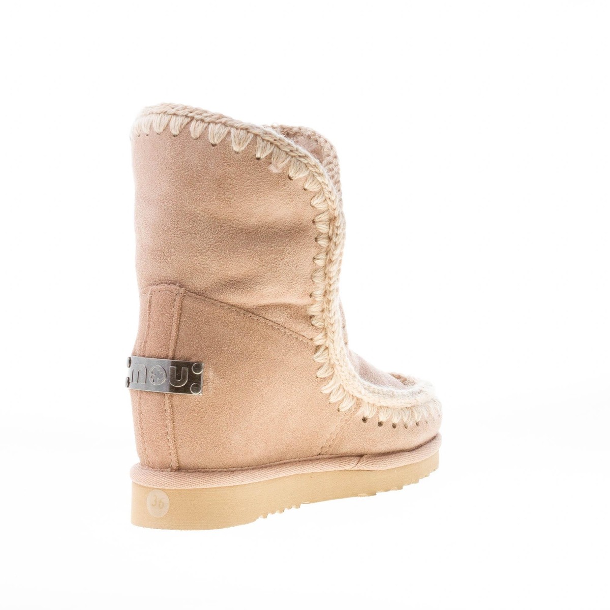 MOU damen schuhe Beige kamel schafleder Eskimo Inner Wedge Short