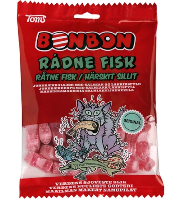 8pack Toms Bonbon Radne Fisk Red Fish Danish Salmiak Licorice Hard
