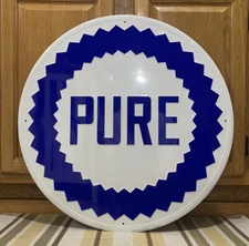 Pure Gasoline Metal Sign Garage Vintage Style Wall Decor Tools Oil Gas Bar