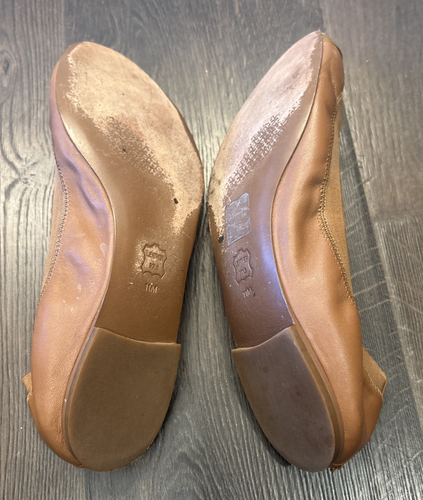 Tory Burch Jolie Tan Beige Leather Patent Cap Toe Ballet Flats Womens Size 11 M - Picture 8 of 8