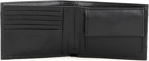 Cartera de cuero negra lisa para hombre Calvin Klein CK 5CC Y Coin - Imagen 2 de 4
