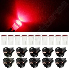 10* T10 Red COB Instrument Cluster Gauge Dash LED Bulb + Twist Lock Socket