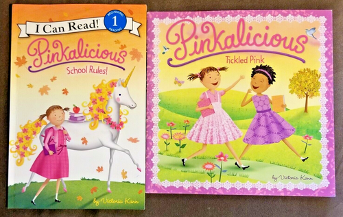 Set of 2 Pinkalicious School Rules & Tickled Pink Softcover Books 2010