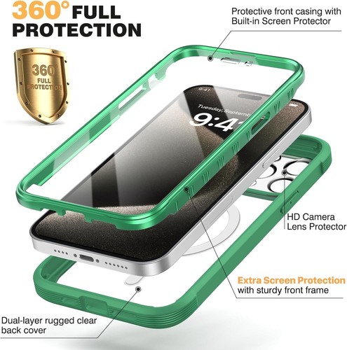 Diaclara magnetyczna zaprojektowana do etui iPhone 15 Pro, kompatybilna z wbudowanym MagSafe - Zdjęcie 2 z 7