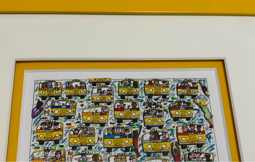 james rizzi TAXI IN THE RAIN 1993-3D silkscreen Yellow Rare | eBay