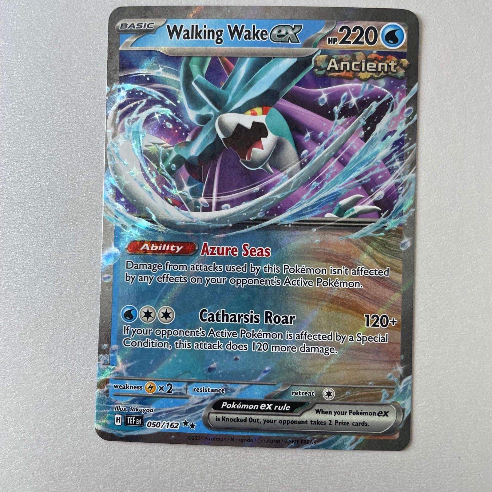 Pokémon Temporal Forces #50 Walking Wake EX Full Art Holo Double Rare
