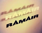 2 x RAMAIR STICKER MEDIUM WHITE - MOTORSPORT CAR WINDOW BIKE SCOOTER