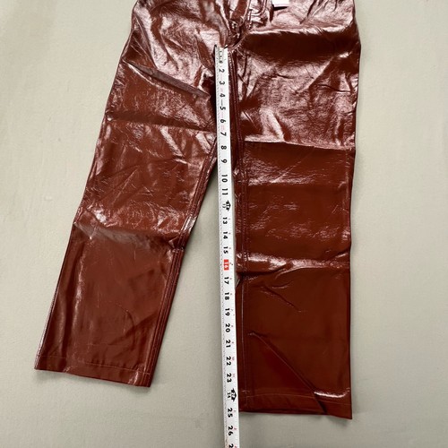 Abercrombie Fitch 90s Straight Ultra High Rise 29/8xs Vegan Leather Pant NEW - Picture 10 of 13