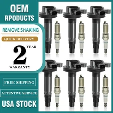 6 Ignition Coil & Spark Plug For 10-14 Ford Edge 3.5L 3.7L Transit-150 250 UF553