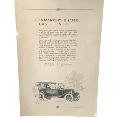 Vintage 1923 Dodge Permanent Enamel Baked on Steel Ad Advertisment - 第 1/5 張圖片