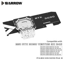 Barrow Backplate with RAM Water Block for MSI RTX 3080 3080Ti 3090 Ventus 3x