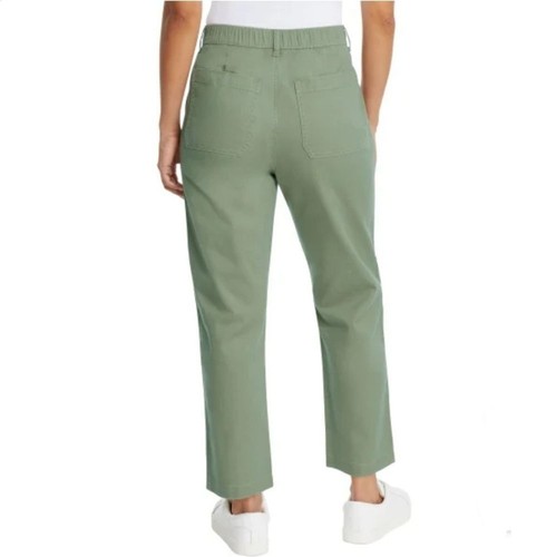 G.H. Bass & Co. Ladies Cotton Chino Ankle Pant Green Straight Leg Midrise Size 8 - 第 3/11 張圖片