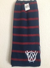 Dusney BEAUTIFUL "DW" NAVY/MAROON Acrylic Walt Disney World Neck Scarf NEW TAGS