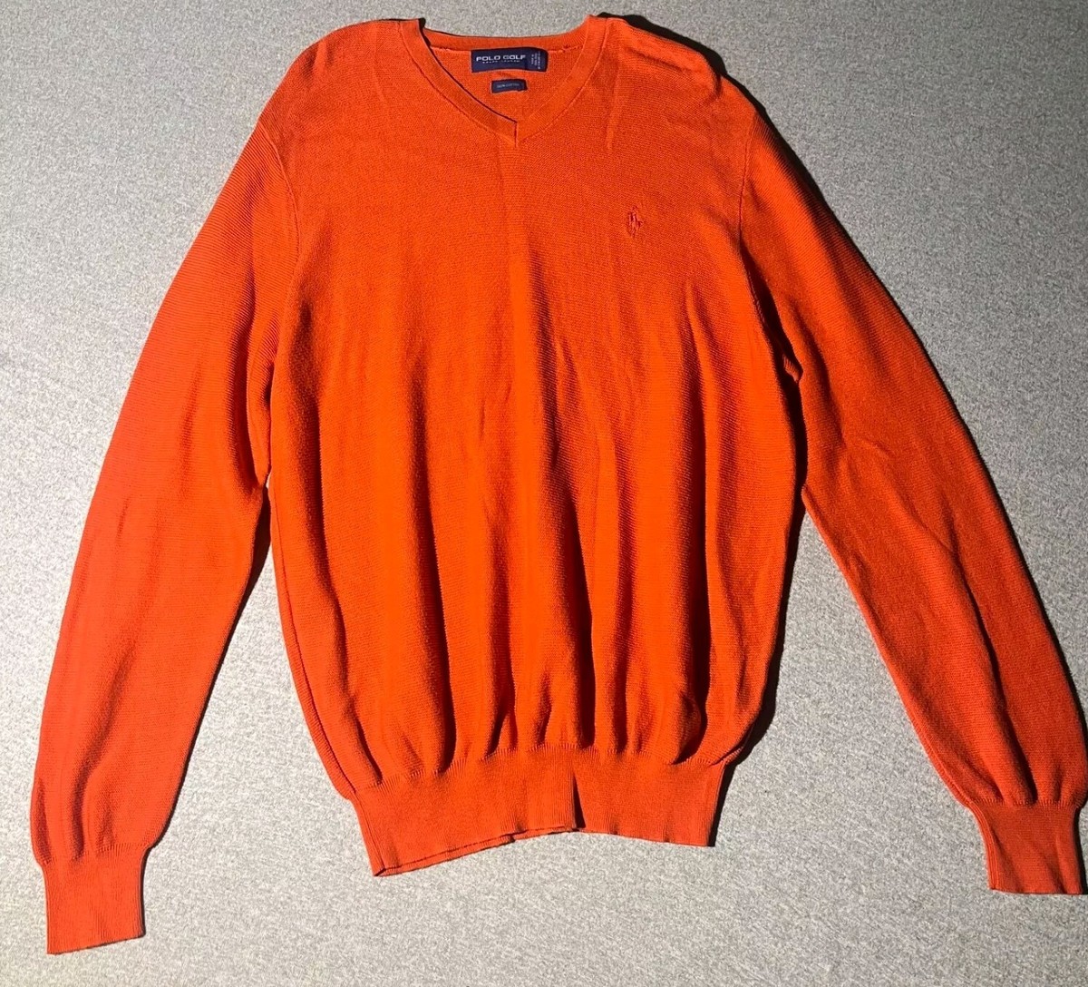 Ralph Lauren Orange Sweater Shirt Vtg Polo Golf Ralph Lauren