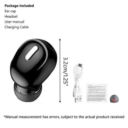 Single Bluetooth Handsfree With Mic 5.0 Earbud Earphone For iPhone Samsung - Zdjęcie 2 z 14