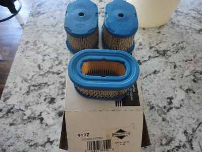 PKG. of 3 New  Air Filters Genuine Briggs & Stratton: 497725, 497725S