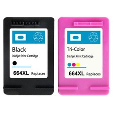 2PK for HP 664XL Black Color Ink Cartridge Show Ink Deskjet 1115 2136 3636 3836