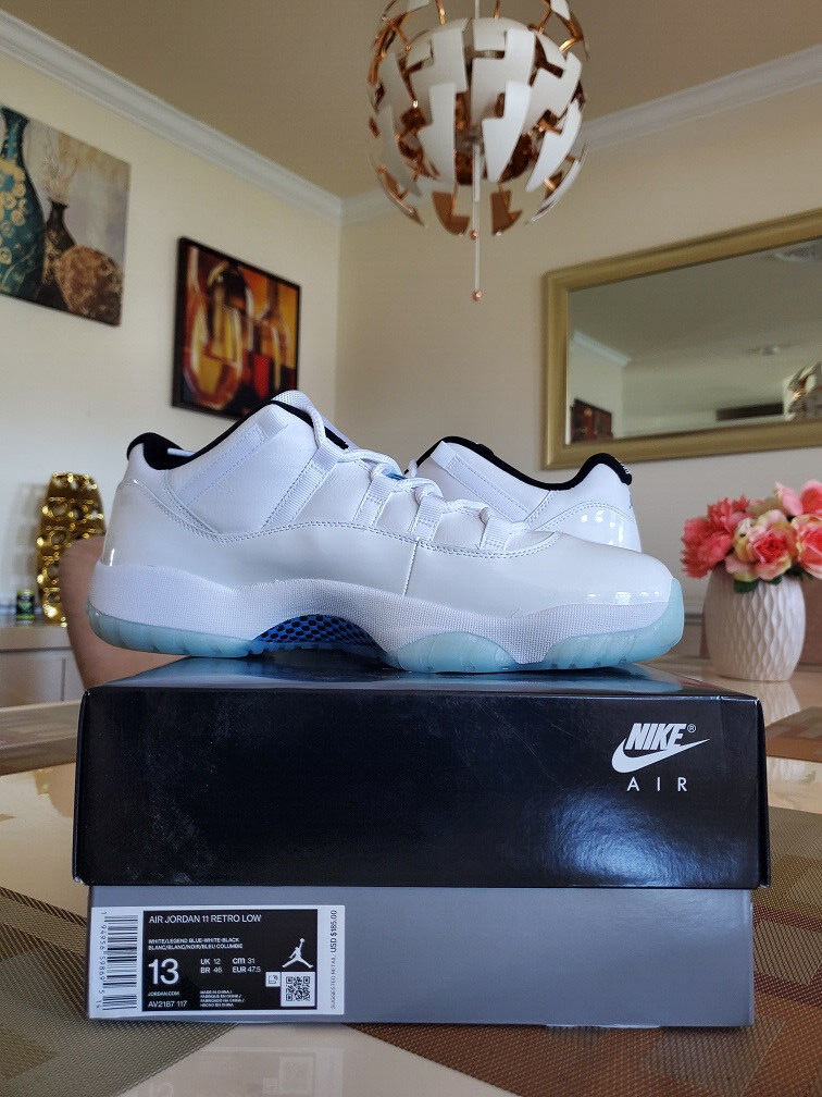 Nike Air Jordan 11 Low Legend Blue UNC Cool Grey AV2187 117 Sz 13