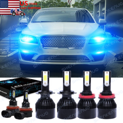 For Lincoln MKZ 2007-2012 8000K LED Headlights High&Low Beam Fog Light Bulbs C9L