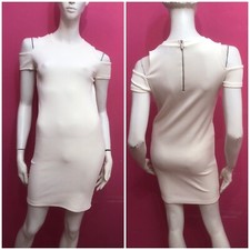 ZARA Vestito abito bianco panna costine Tg S